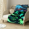 thumbnail image 2 of RUIYC  in The Dark Throw Blanket, Cute Dinosaur Blanket for Boys Girls, Soft Cozy Fuzzy Kids Blanket, Grey Toddler Blanket for Kids Christmas Birthday Gifts for Boys Girls, 2 of 6