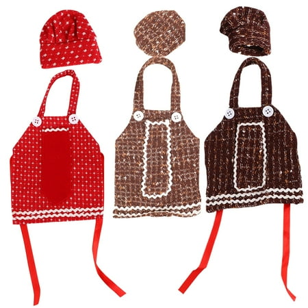 

DiMaddie 3 Sets of Christmas Bottle Cover Linen Wine Bottle Cover Apron Bottle Protective Cover