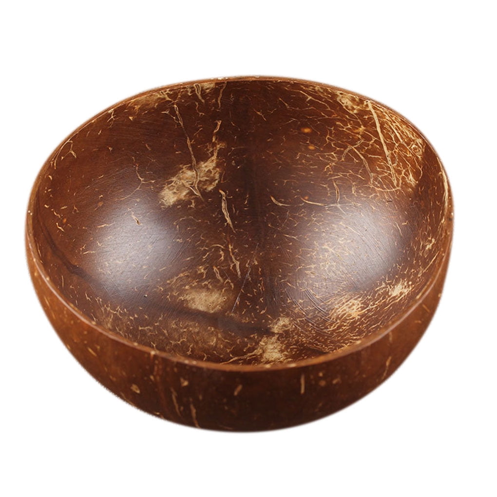 Natural Paint Coconut Shell Handmade Bowl Dishes Salad Fruit Plate Craft Decor 