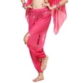 thumbnail image 2 of Pantalones de baile de cintura elástica lisa de moda informal para mujer, pantalones de baile indios de poliéster para mujer, 2 of 4