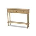 thumbnail image 1 of Baxton Studio Calvin Classic and Traditional French Farmhouse Oak Brown Finished Wood 3-Drawer Entryway Console Table, 1 of 5