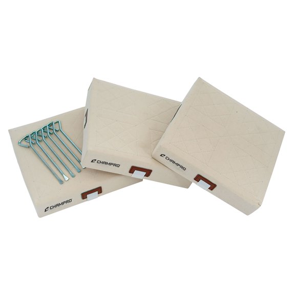 CHAMPRO Canvas Quilted Base, 15"x3", Set of 3
