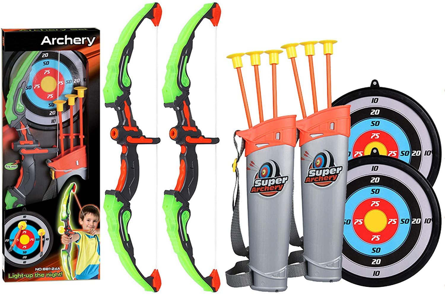 Deluxe Starter Kids 36" Recurve Bow And Arrow Archery Set With Arrows & Target 