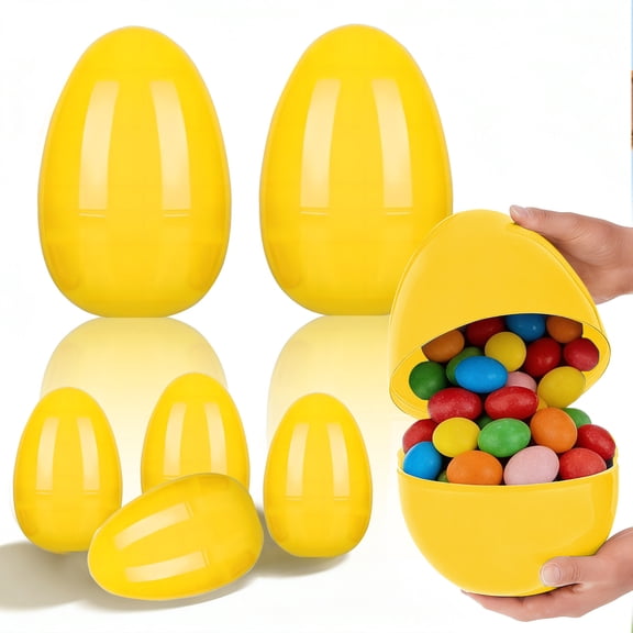 Gumesh 11.8in Unfilled Easter Eggs, Empty Plastic Eggs for Party Gift Basket Filler Decor