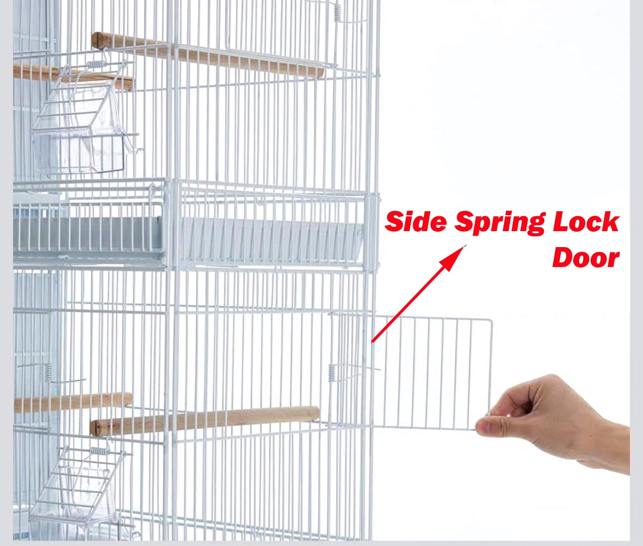 4 of LARGE Stainless Galvanized Zinc Plated Stackable Double Breeding Breeder Flight Bird Cage Center Dividers With Side Breeding Nest Box Doors