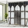 thumbnail image 5 of Ambesonne Rustic Shower Curtain, Grunge Farmhouse Door, 69"Wx70"L, Charcoal White, 5 of 5