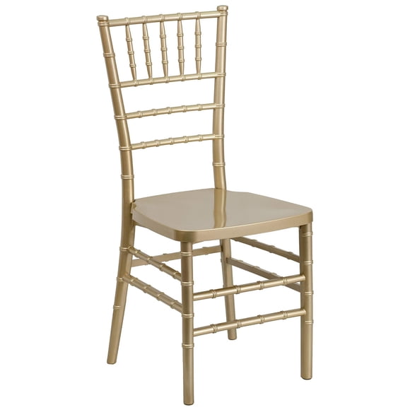 Bowery Hill 17.75" Modern Resin Stacking Chiavari Dining Chair in Gold