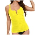 thumbnail image 3 of vigerkar Tankini Tops for Women Swimwear Top Only Tummy Control Bathing Suit Top No Bottom Yellow, M, 3 of 9