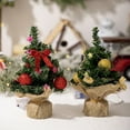 thumbnail image 5 of Pre-lit Christmas Tree 7.9 Inch Tabletop Christmas Trees Miniature Pine Christmas Tree with Linen Base for Christmas Decorations, Home, Kitchen, 5 of 8