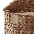 thumbnail image 6 of Casafield Half Moon Laundry Hamper with Lid and Removable Liner Bag - Cinnamon Brown, Woven Water Hyacinth Laundry Basket Sorter for Clothes, 6 of 7