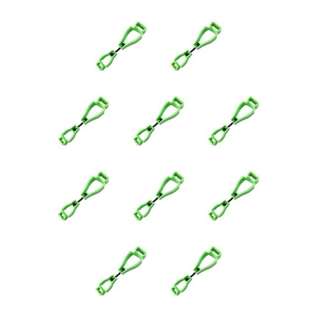 Riwesomey Glove Grabber Clip Clips antipérdida Plástico Guantes antideslizantes Keeper Bomberos Jardines Sitios de construcción Verde Verde 10piezas