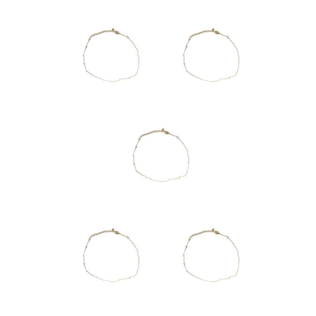 Ruiboury Collier Chaîne Réglable Perle Souffle de Bébé Style Simple Accessoire de Mode Robuste pour Adolescentes Or 5ensemble