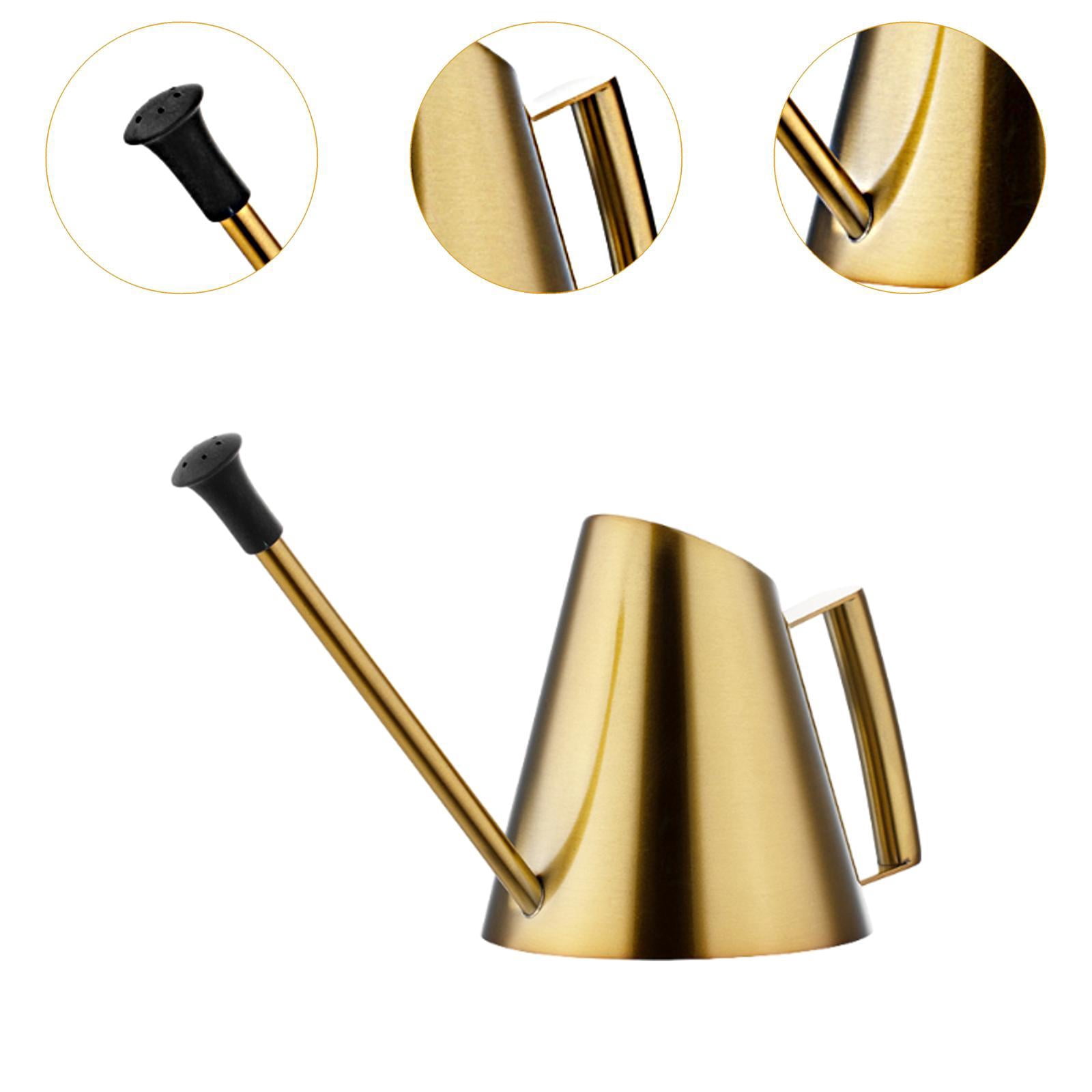 Aymzbd 900ml Watering Can Long Spout Sprinkler Head Planter Yard Lawn Backyard Planting Golden