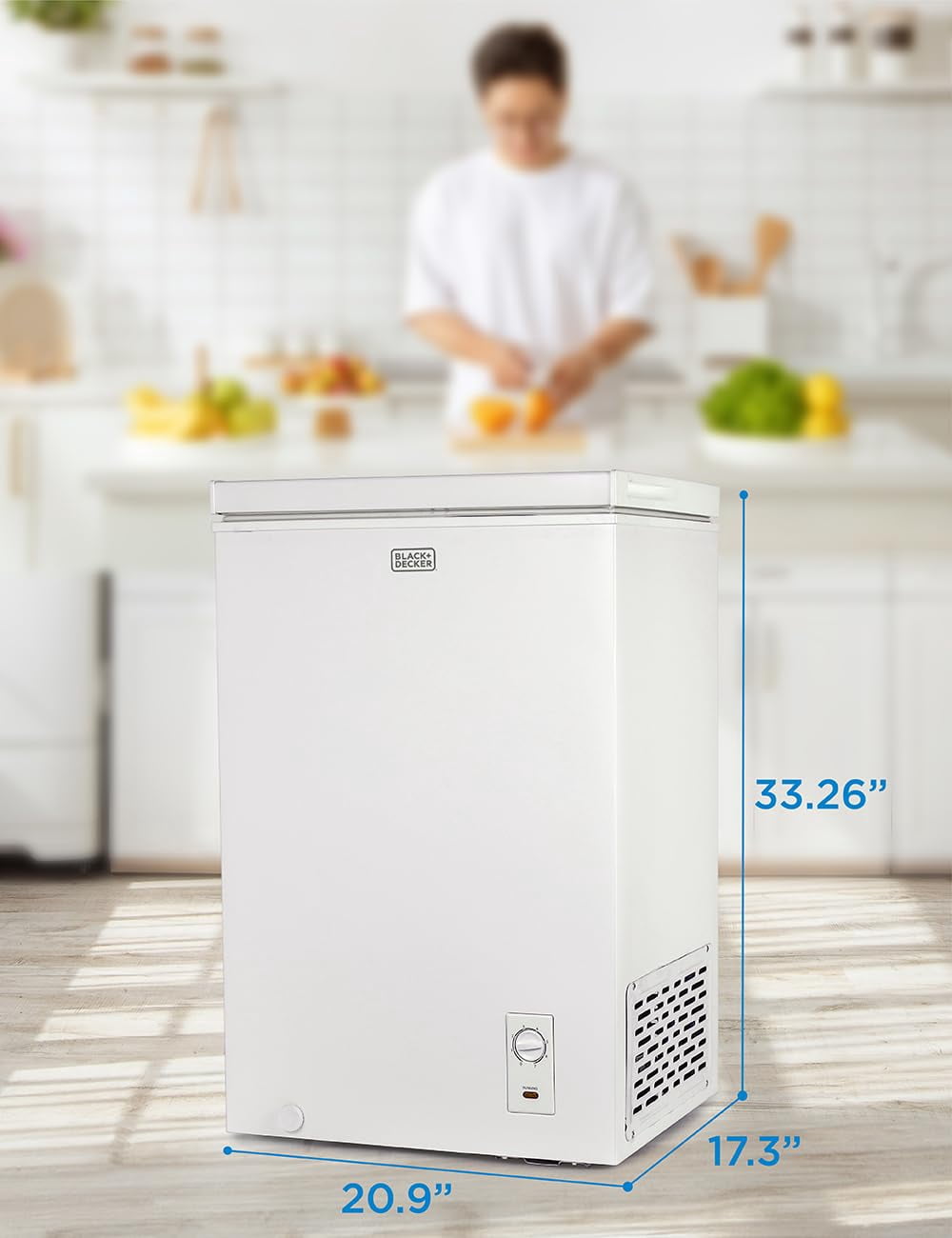 BLACK+DECKER 2.7 Cu. Ft. Compact Chest Freezer, Deep Freezer Holds Up To 94.5 Lbs. of Frozen Food