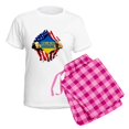 thumbnail image 5 of CafePress - I Stand With Ukraine Support Ukraine Flag Pajamas - Women's Short Sleeve Print T-Shirt and Pants Light Cotton Pajama Set, 5 of 7