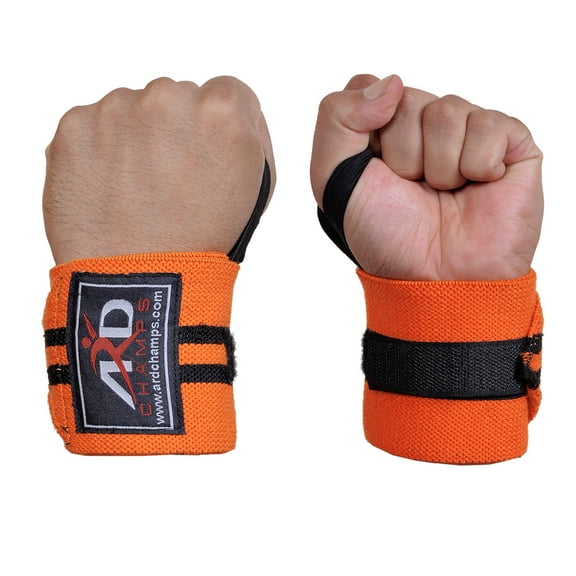 ARD-Champs Weight Lifting Training Wrist Wraps for Wrist Support Orange/Black