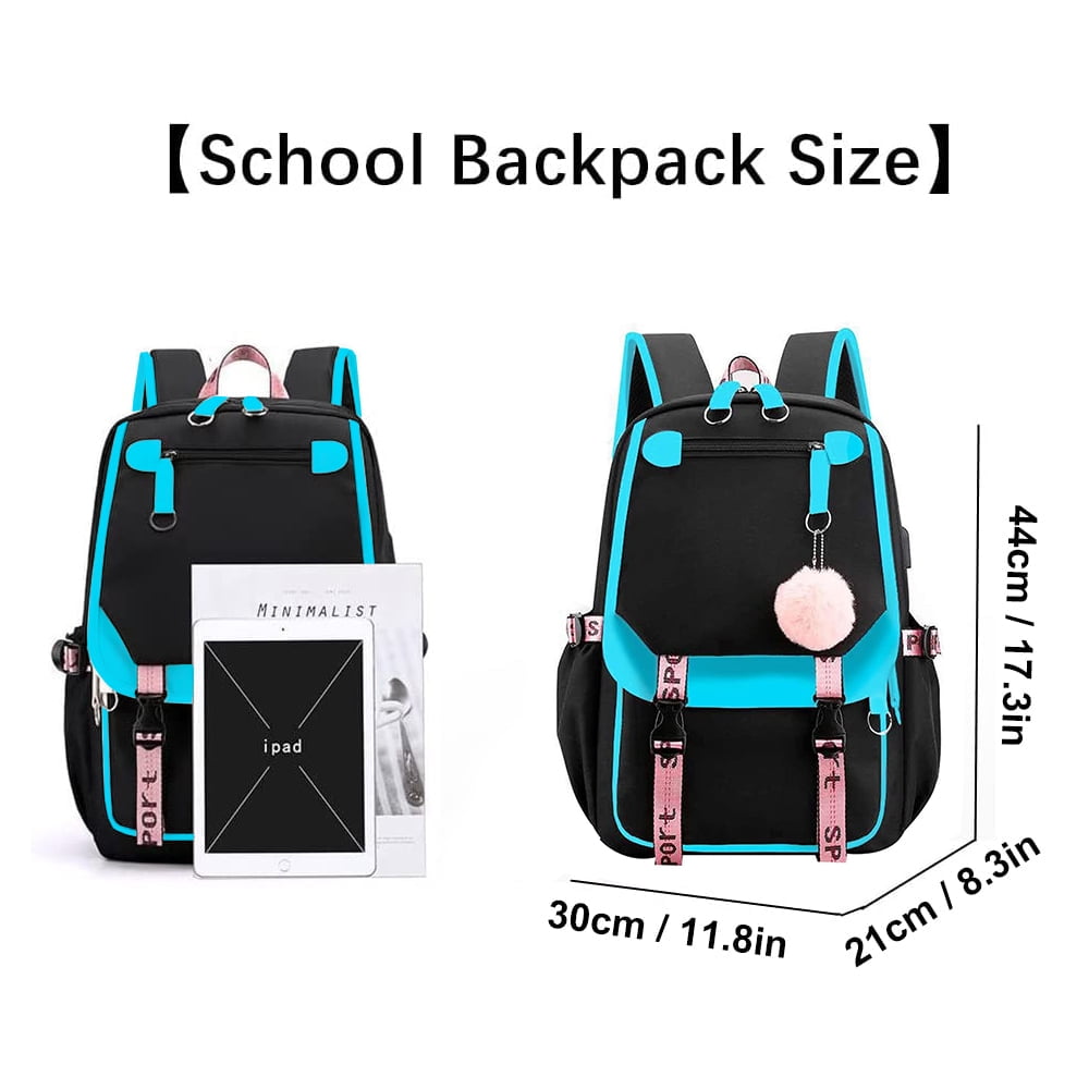 SANMADROLA School Backpack Bookbag, Heavy Duty Backpack 21L Schoolbag Bookbag with USB Charge Port