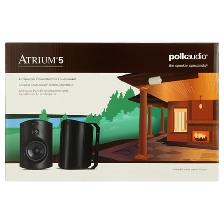 Polk Audio - Atrium5 5" Outdoor Speakers (Pair) - Black