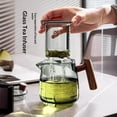 thumbnail image 2 of Glass Teapot,600ml Glass Tea Kettle With Wooden Handle,Stovetop & Microwave Safe Glass Borosilicate Teapot（only Teapot）, 2 of 5