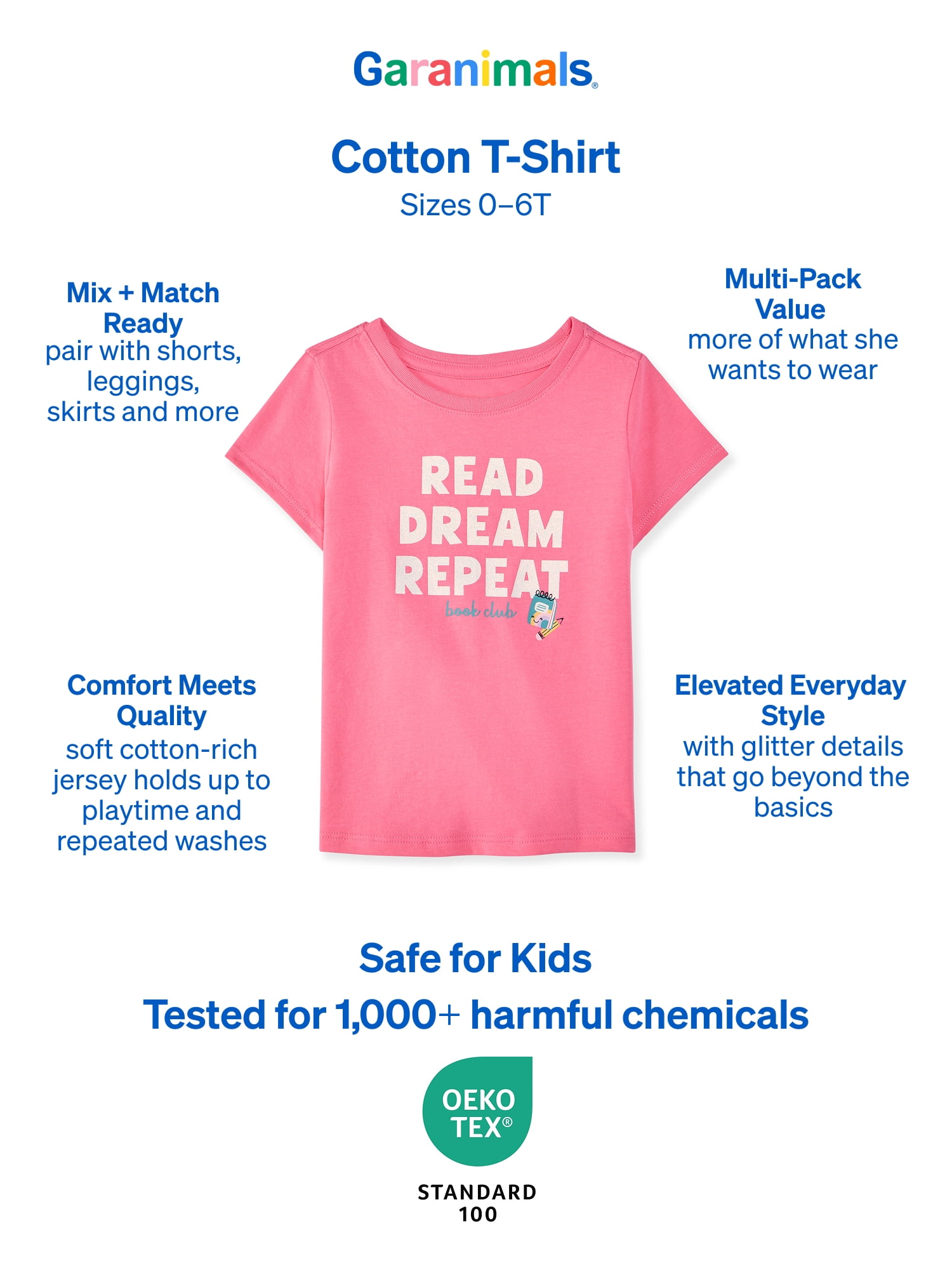 Garanimals Baby & Toddler Girl Shirts Single & 3-Pack Sizes Tee 0-6T