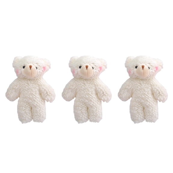 BESTYASH 3Pcs White Plush Key Chains Bear Shape Key Organizer for All Ages