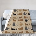 thumbnail image 2 of Super Soft Anti-Pilling Flannel Bed Blankets, Cat Graphic Print Cozy Fluffy Warm All Seasons Throw Blanket for Sofa Bedding, 50"x40", 2 of 8