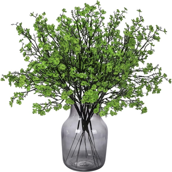 6 Pcs Faux Flower Fake Babys Breath Flower Bulk Artificial Gypsophila Bouquet Silk Floral for Home Kitchen Bedroom Festival Wedding Xmas Party Decor (Orange)