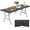Black, variant on BIQWBIC 6ft Folding Table, Heavy Duty Foldable Table with Handle, Portable Fold-in-Half Utility Tables for Indoor & Outdoor Use Perfect for Camping BBQ Party Wedding Market Events, White