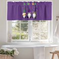 thumbnail image 4 of Mardi Gras Valances for Windows, 60 x 18in, Carnival Gnome Mask Deep Purple Theme Rod Pocket Kitchen Valance Curtain Light Filtering Window Treatments for Living Room Bedroom, 1 Panel, 4 of 7