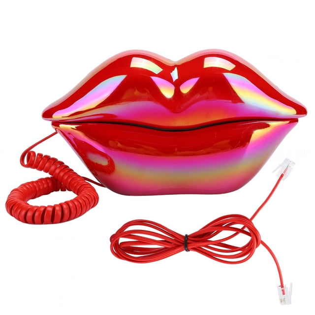 Teléfono fijo creativo con labios rojos, estilo europeo, para el hogar y la oficina.
