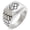 Silver, variant on Stainless Steel Intertwined Infinity Heart Geometric Pattern Step-Down Biker Style Polished Ring