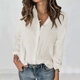 thumbnail image 2 of Admvng Chemises en Lin pour Femmes Col en V Froncé Été Décontracté Manches 3/4 P-2TG, 2 of 6