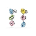 thumbnail image 3 of Pendientes Swarovski Gema Drop asimétricos multicolores en rodio, 3 of 5