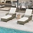 thumbnail image 1 of Gymax Patio Rattan Chaise Lounge Outdoor Set of 2, Mix Gray, 1 of 10