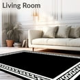 thumbnail image 2 of ODIKA 5'x7' Machine Washable Non-Slip Area Rug, Trellis Bordered Practical Functional Stylish Decorative High Traffic Rug with Pad, Black, 588932, 2 of 8