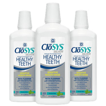 Closys Healthy Teeth Anti-Cavity Oral Rinse Mouthwash – 32 Fl Oz (Triple Pack)