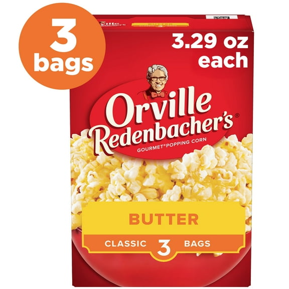 Orville Redenbacher’s Butter Popcorn, Microwave Popcorn, 3.3 oz., 3-Count