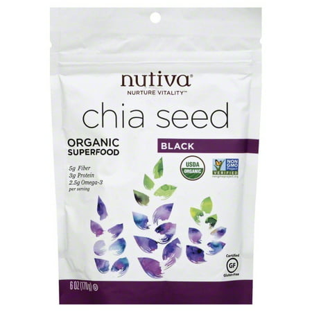 Nutiva Organic, non-GMO, Raw, Premium Black Chia Seeds, 6