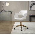 thumbnail image 3 of LumiSource Margarite Task Chair in Gold Metal, White PU color, 3 of 8