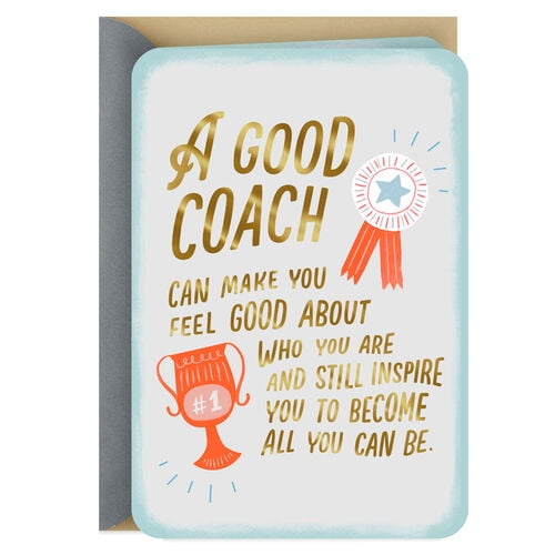 A Coach Who Supports and Inspires Thank You Card 