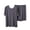 Dark Gray, variant on Bxsruta Women's Plus Size Breathable Round Neck Short Sleeve Sleepwear Set for Spring and Summer Casual Wear