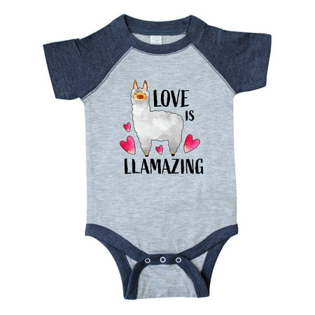 

Inktastic Valentine s Day Love is Llamazing with Cute Llama and Hearts Gift Baby Boy or Baby Girl Bodysuit
