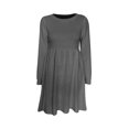 thumbnail image 4 of Womens Long Sleeve Sweater Dresses Crew Neck Casual Solid Color Fall Winter Knit Dress, 4 of 5
