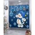 thumbnail image 6 of Christmas Snowman Shower Curtain Blue Snowman Shower Curtains for Bathroom Decor Xmas Christmas Balls Winter Snowflake For Christmas Decoration Bath Curtains Sets with Hooks Waterproof 36" W x 72" L, 6 of 6
