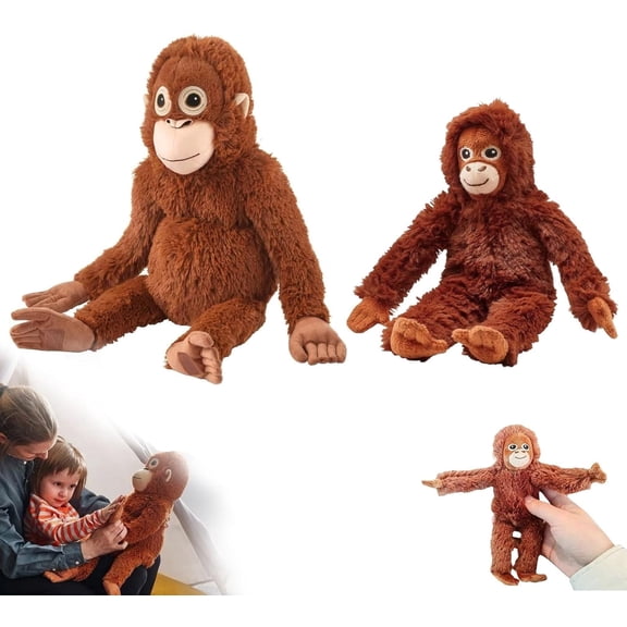 Punch Monkey Plush, Large Orangutan Teddy Soft Toy, Monkey Stuffed Animal Doll, Washable & Safe for Birthday Party Decor