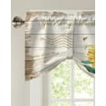 thumbnail image 2 of Farm Flower Sunflower Bee Window Valance Curtain Kitchen Cafe Short Curtains Living Room Tie-Up Valance Curtain, 2 of 6