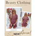 thumbnail image 7 of Nlife Women V Neck Button-Up Waffle Short Sleeve Shorts Knit Sets, 7 of 7