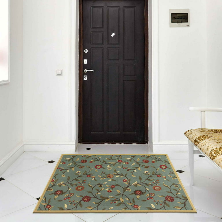Morebes Vintage Non Slip Throw Area Rug 3x5, Floral Washable Entryway Rugs  Indoor,Soft Paisley Bedroom Rug Bath Mat,Distressed Floor Chair Carpet for