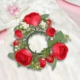 thumbnail image 3 of Pillar Candle Wreath Decorative Flower Arrangement Pillar Candle Holder for Bright, 3 of 8