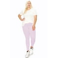 thumbnail image 2 of Moa Collection Women's Plus Size Solid High Waist Full Length Female Leggings(Pack of 2), 2 of 7